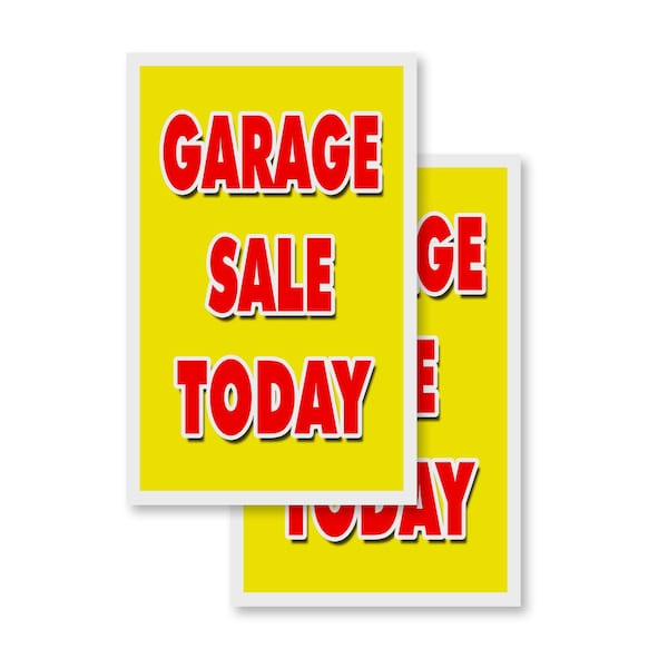 Signmission Garage Sale Today, Vinyl Decals Only 24 Inch x 36 Inch, Vinyl Decal, 2PK DSB-2436-2PACK-Garage Sale Today - main