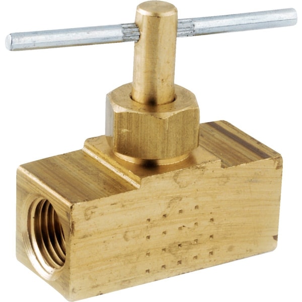 Anderson Metals 1/4'' FIP x 1/4'' FIP Brass Straight Needle Valve 759134-04 - main