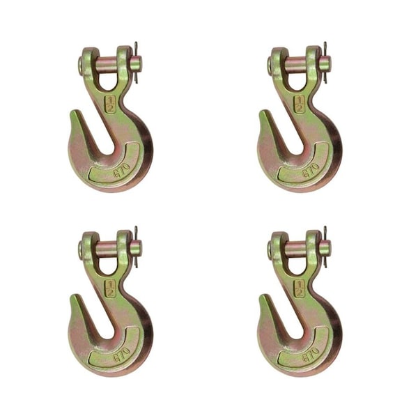 Mytee Products 1/2in Grade 70 Clevis Grab Hooks Wrecker Tow Chain Flatbed Truck Trailer, 4PK GH12x4 - main