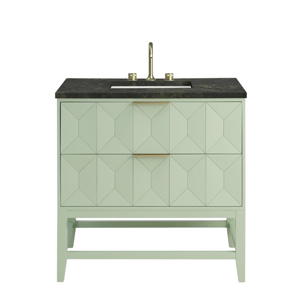 James Martin Vanities Emmeline 36" Single Vanity, Pistachio, w/ 3 CM Phantome Eclos Top D100-V36-PST-3PHT - main