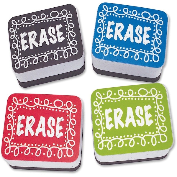 Ashley Productions Non-Magnetic Mini Whiteboard Erasers, Chalk Loop, 10 Per Pack, PK3 78002 - main