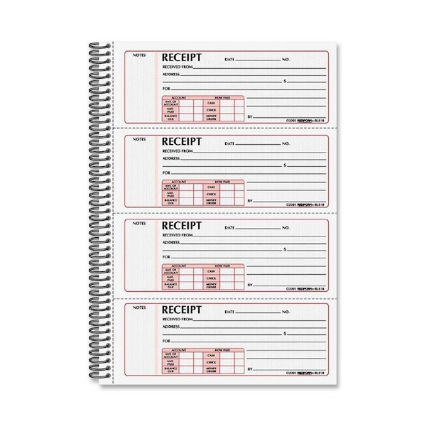 Rediform Money Receipt Book, White RED8L810 - main