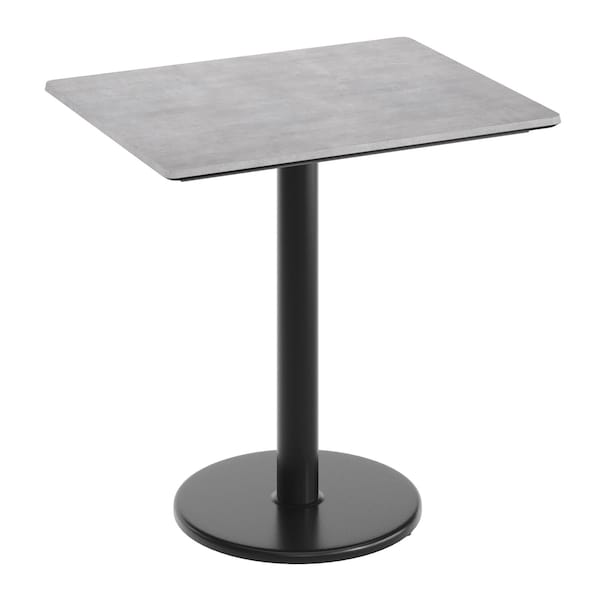 Flash Furniture 30"x24" Tabletop, Seamless Surface Technology, Gray Faux Concrete, 18" Round Black Table Height Base ST-REC2430-CMGY-TR18-GG - main