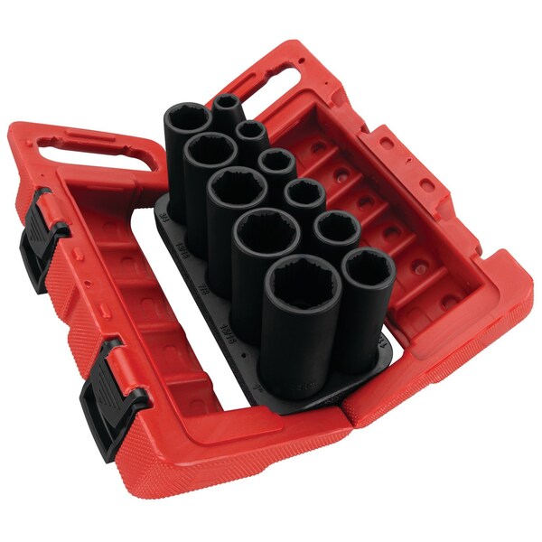 Performance Tool 1/2 in. Dr. X-Trax SAE Socket Set, Stripped Bolt Remover, Case W32916 - main