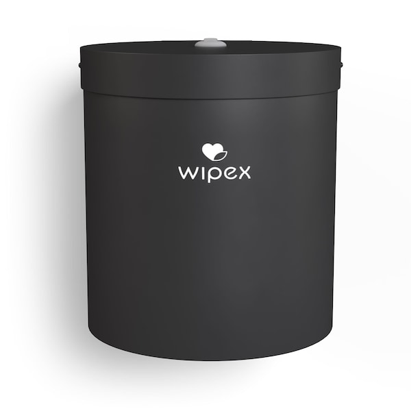 Wipex Stainless Steel Black Wall Dispenser with Brackets, Fits Most Refill Rolls, Matte Brushed Metal WX72244BWD - main