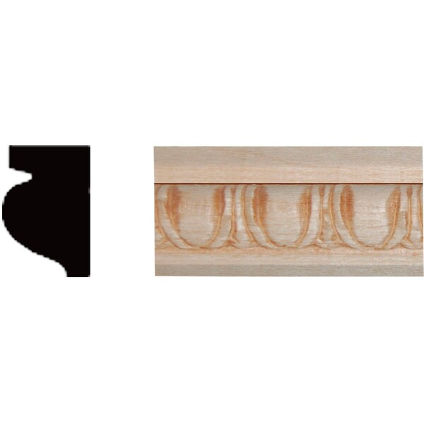 House Of Fara 15/32''x21/32''x8 ' Hardwood Embossed Decorative Egg & Dart Detail Molding 630 - main