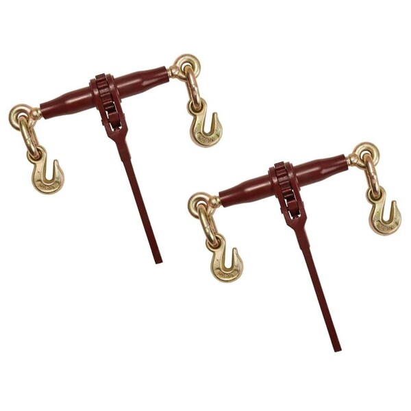 Mytee Products PRO Chain Binder Ratchet Style 5/16 in - 3/8 in w/ Grab Hooks, 7100 lbs WLL, 2PK CBRS516-PROx2 - main