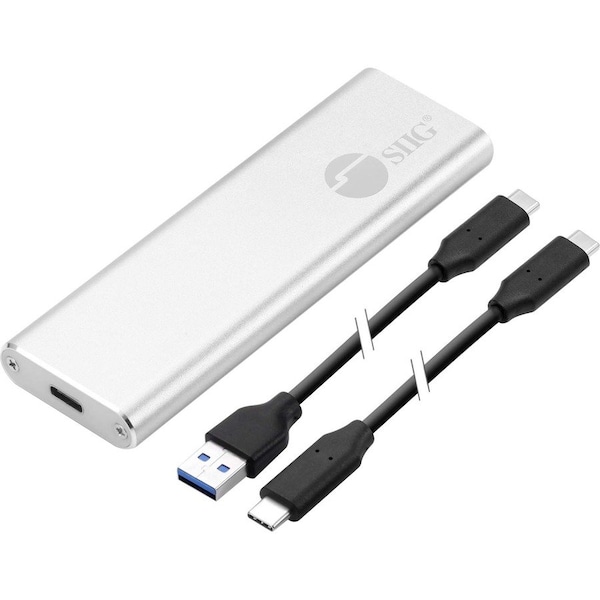 Siig Drive Enclosure - USB 3.1 Type C Host Interface - UASP Support External - Silver - Aluminum JU-SA0W11-S1 - main