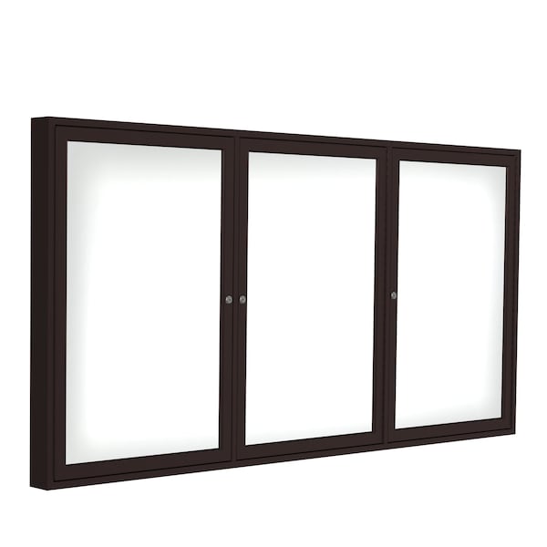 Ghent 3 Door Enclosed Porcelain Whiteboard, Magnetic, Bronze Frame, 3'H x 6'W PB33672M-M1 - main