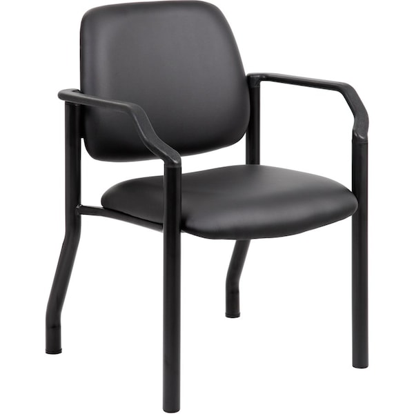 Boss Guest Chair, Black Seat, Black Back, 22" W 22" L 32-1/2" H, Fixed, Vinyl Seat B9591AM-BK - main
