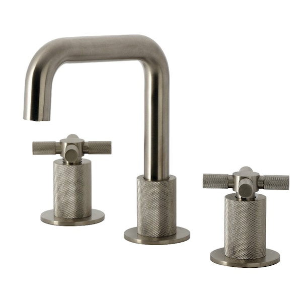 Kingston Brass Widespread Bathroom Faucet with Push Pop-Up Drain, Brushed Nickel KS1418KNX - main