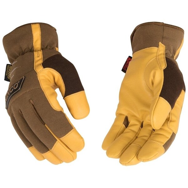 Kincopro Driver Gloves, Men's, XL, EasyOn, Shirred Elastic Wrist Cuff, TPR Back, Brown 2014HK-XL - main
