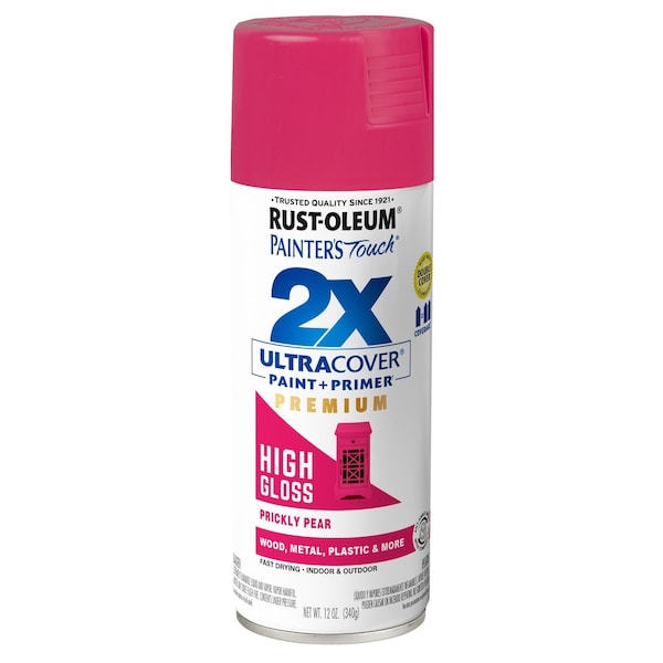 Rust-Oleum Spray Paint, Prickly Pear, High Gloss, Solvent, 12 Oz 331174 - main