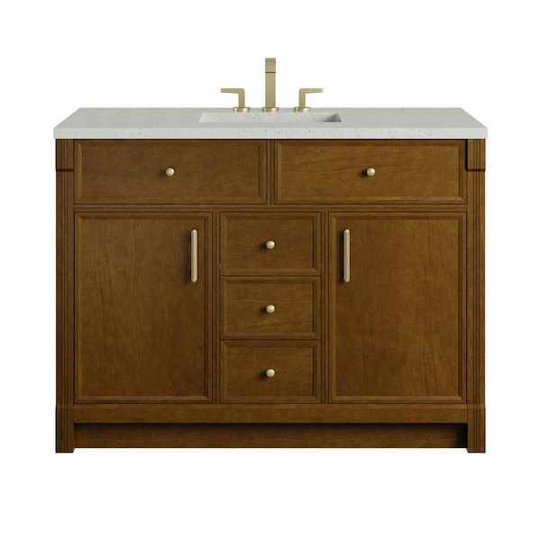 James Martin Vanities Bellshire 48" Single Vanity, Honey Oak w/ 3 CM Lime Delight Silestone Top 660-V48-HNO-3LDL - main