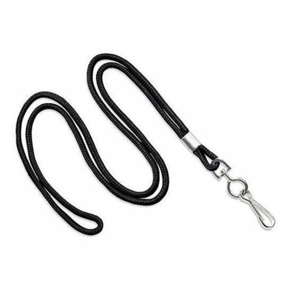 Brady LANYARD STANDARD, BLACK, ROUND WOVEN LANYARD W/NICKEL PLATED STEEL SWIVEL HOOK 2135-3001 - main
