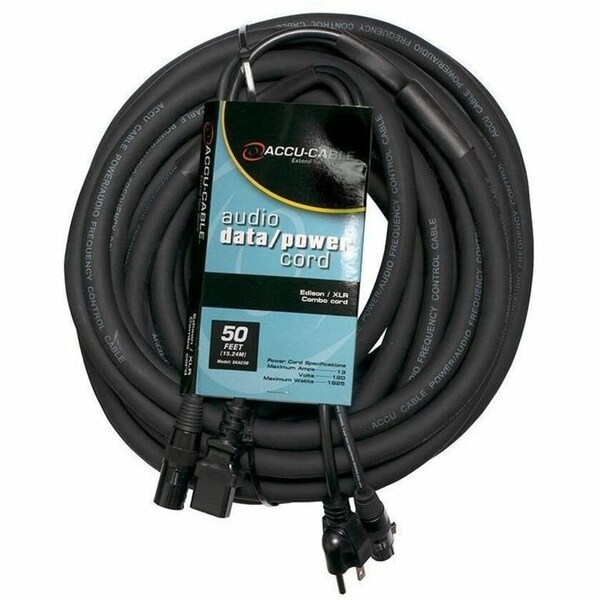 Adj 50 ft. American DJ Accu-Cable Audio Data XLR-IEC Power Cable - 16AWG SKAC50 - main