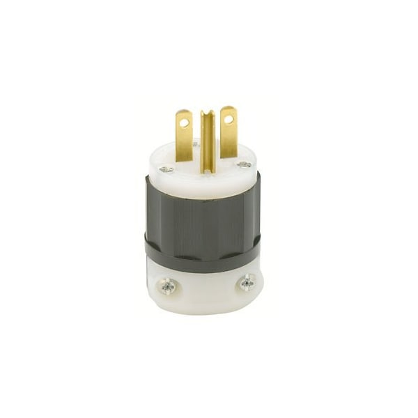 Leviton Straight Blade Plug, 6-15P, 15 A, 250V AC, 2 Pole, Screw Terminals, Grounded 5666-PLC - main