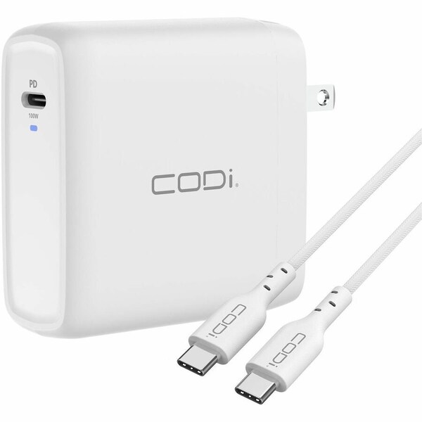 Codi 100W Wall USB-C Charger with USB2.0 EPR Braided Cable A01118 - main