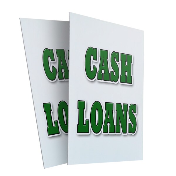 Signmission Cash Loans, Plastic Signs Only 24 Inch x 36 Inch, Corrugated Plastic, 2PK CSB-2436-2PACK-Cash Loans - main