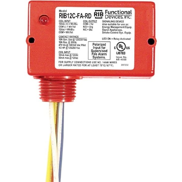 Functional Devices-Rib Enclosed Relay, 10A, SPDT, Polarized RIB12C-FA-RD - main