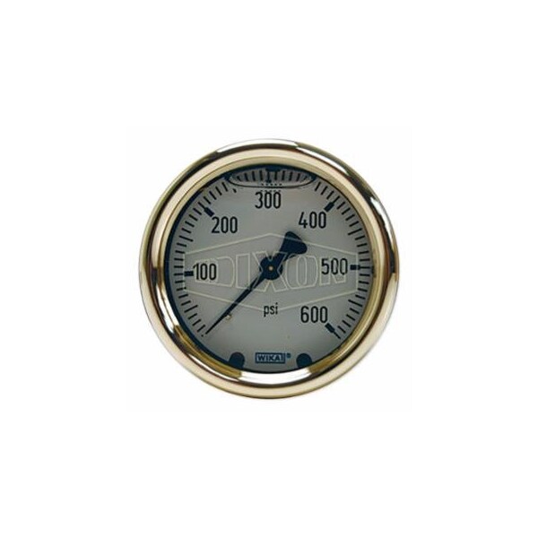 Dixon Valve Brass Liquid Filled Gauges, 0 to 400 psi, 1/4 in NPT(M), Center Back Mount 238-GLBRC400 - main