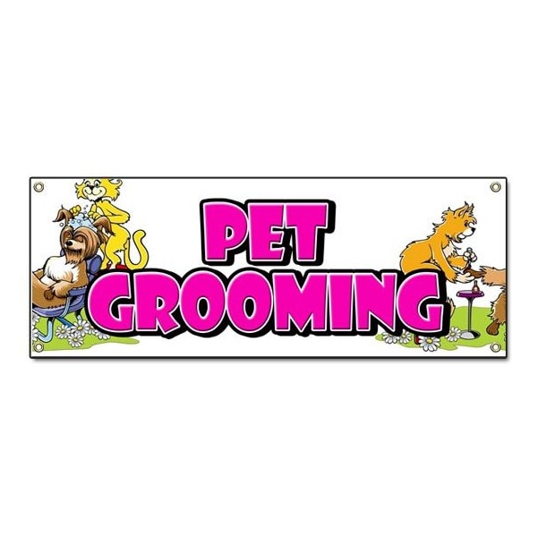 Signmission Pet Grooming, 18 Inch x 48 Inch, Banner B-Pet Grooming - main