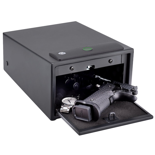Soulyi Biometric Pistol Safe With Two Access, With Pop Up Door, For Firearms Ammunition Money Valuables SXZ-05 - main