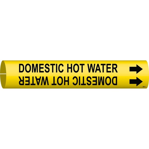 Brady Domestic Hot Water Pipe Marker, 0.875in H x 0.875in W, Fits Pipes 1.5in Dia. Thru 2.375in Dia. 4051-B - main