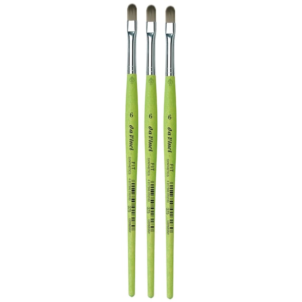 Da Vinci FIT Synthetics Student Brush, Synthetic, Acrylic & Tempera, Filbert, Series 375, Size 6, 3PK VA-375_6 - main