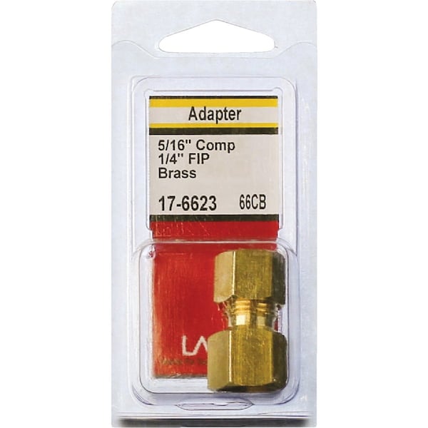 Westlake Pipe & Fittings 5/16'' Cx1/4'' FPT Brass Compression Adapter 17-6623 - main