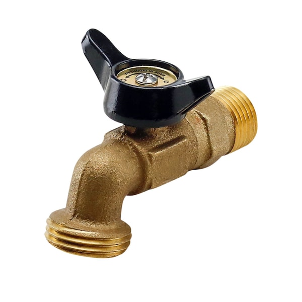 Everflow MIP/SWT Inletx3/4" MHT Outlet Sillcock Hose Bibb with Quarter Turn Handle, Cast Brass 1/2" 46121-NL - main