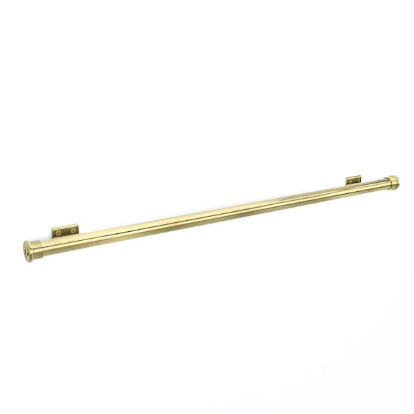 Quiet Glide 3' Brushed Satin Brass Ladder Rail Kit for Rolling Ladder System QG.4003-202.06B - main