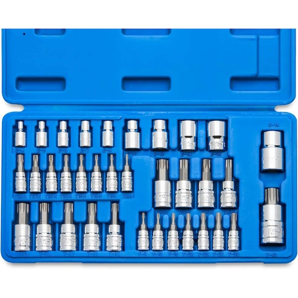 Neiko Torx Bit Socket and E-Torx Star Socket Set, S2 and Cr-V Steel 10070A - main