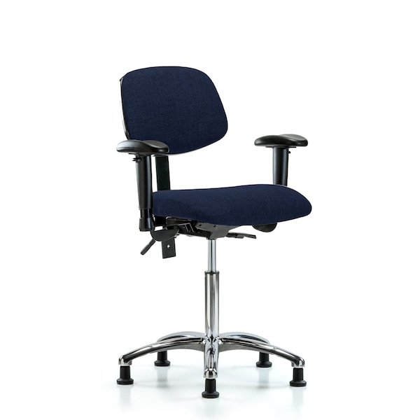 Blue Ridge Ergonomics Medium Bench Chair Chair, Fab, Med Ben, Chr Tilt AA Glides, Nav, Adjustable Arms, 22" to 29" Height BR-FMBCH-CR-T1-A1-NF-RG-F45 - main