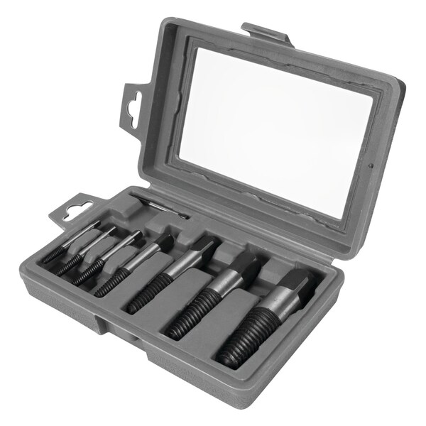 Performance Tool 8 pc. Screw Extractor Set, Broken Screw Remover, Carbon Steel, Storage Case W2968 - main