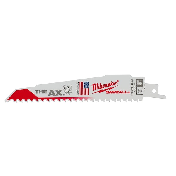 Milwaukee Tool 6" 5 TPI The Ax Sawzall Blade (25 Pk) 48-00-8021 - main