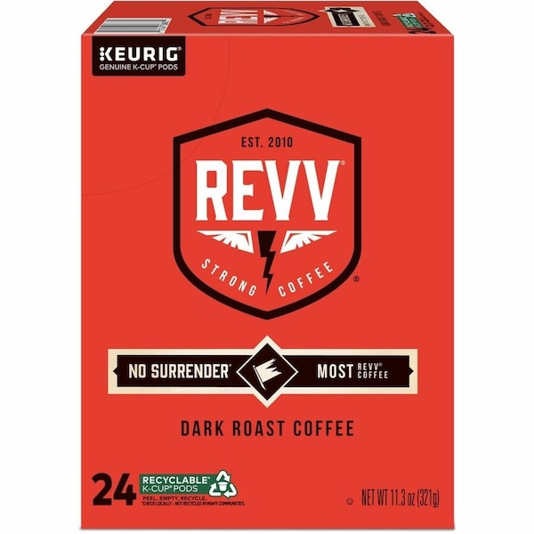 Revv K-Cup, Pod No Surrender Keurig Single-Serve K-Cup Pods, Dark Roast Coffee, Compatible, 4PK 5000355485 - main
