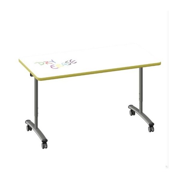 Correll Rectangle Premium Sit To Stand Dry Erase Flip Top Table, 60 in W, 28 in to 38 in H FTS3060DE-80-14-38 - main