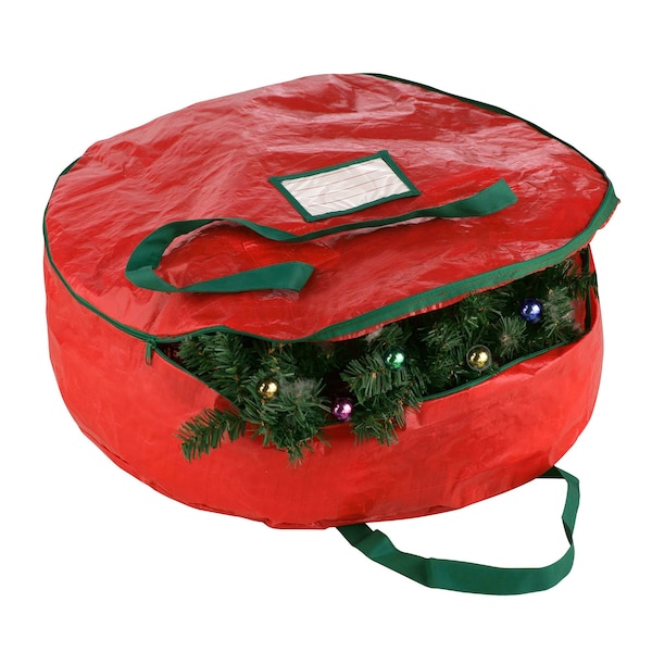 Tiny Tim Totes Wreath Storage Bag 24in Organizer for Artificial Christmas Wreaths and Garland Holiday Themed Tote 83-DT5012 - main
