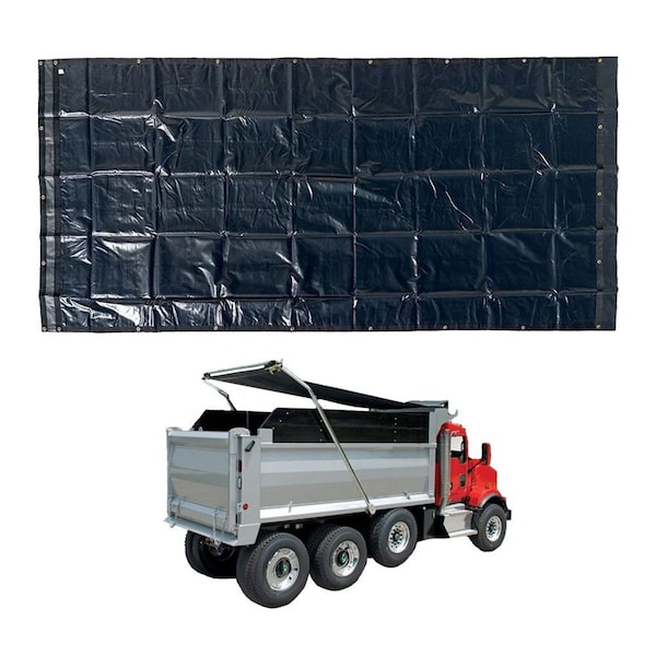 Mytee Products 4-Spring Dump Truck Tarp System with 7 ft6 inx15 ft Asphalt 18Oz Vinyl Dump Truck Tarp TS4SM-VinylDP7615-KIT - main