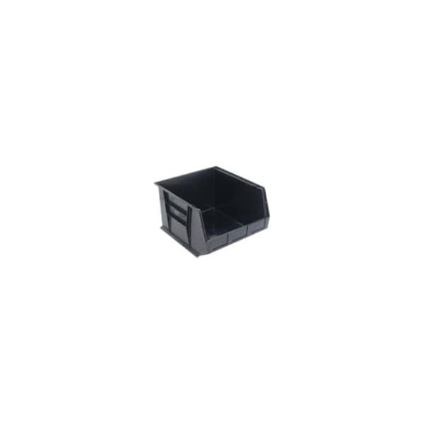 Quantum Storage Systems Hang & Stack Storage Bin, Polypropylene, Black, 11 in H, 16-1/2 in W, 3 PK QUS270CO - main