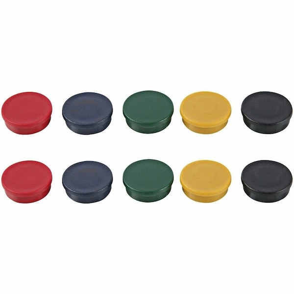 Bi-Silque MasterVision Super Magnets - 3/4" Diameter - Assorted Colors - Pack of 10 IM140909 - main