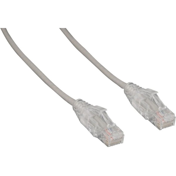 Enet CAT6 GRAY 6 FOOT SLIM 28AWG WITH CLEAR SNAGLESS MOLDED BOOT PATCH CABLE C6-GY-SCB-6-ENC - main