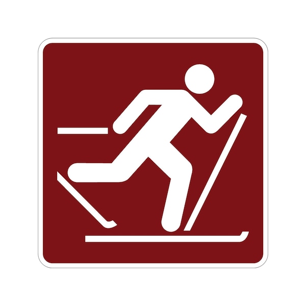 Sign Solutions Usa Cross Country Skiing (Symbol), 30 in W x Square, Aluminum Sign DUS06DWT3030RS-046 - main