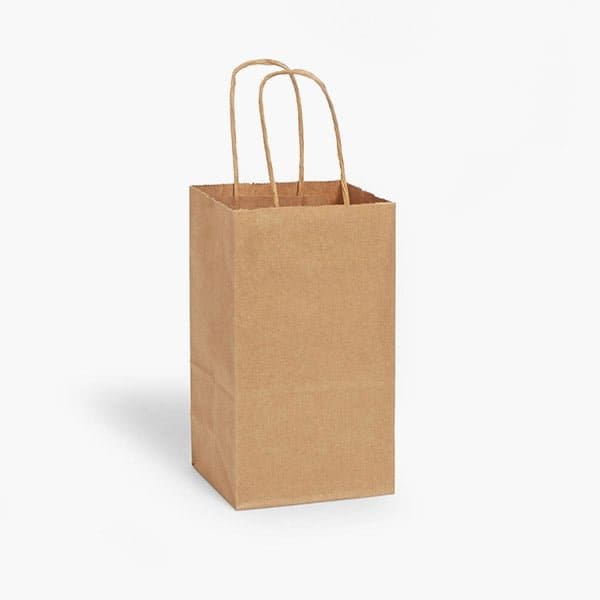 Nashville Wraps Natural Brown Kraft Shopping Bags, Rose 5.5x3.25x8.375in, 100PK ROSKRH - main