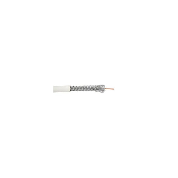 Cable Wholesale Dual Shielded Plenum Bulk RG6/U Coaxial Cable, White, CMP, 18 AWG, CCS Core, UL, Spool, 1000 foot 12X4-191NH - main