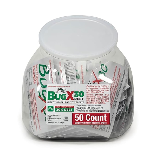 Aero Healthcare BugX30 Fish Bowl Insect Repellent Wipes, 50PK 12841 - main