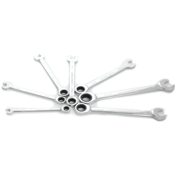 Performance Tool 7 pc. Metric Ratcheting Wrench Set, 100 Gear Teeth, Low Profile Head W30631 - main