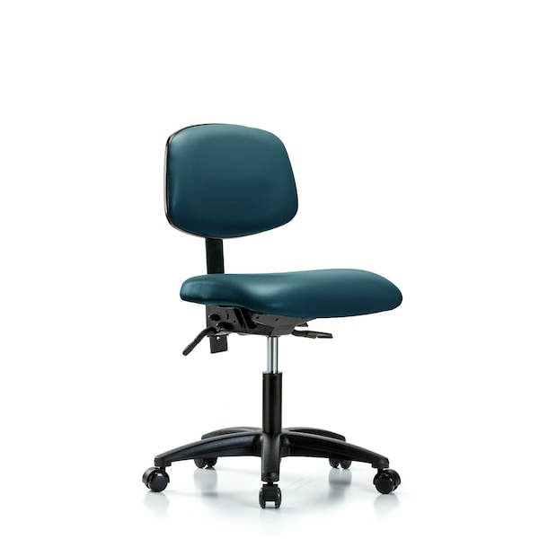 Blue Ridge Ergonomics Vinyl Chair, Desk, Casters, Royal BR-VDHCH-RG-T0-A0-RC-8801 - main