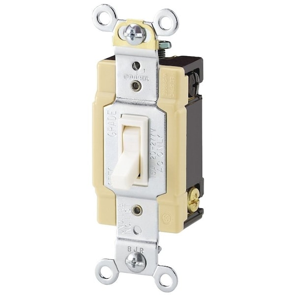 Eaton Wiring Devices Toggle Switch, 15 A, 120 V, 4 -Position, Lead Wire Terminal, Ivory 1242-7V-BOX - main